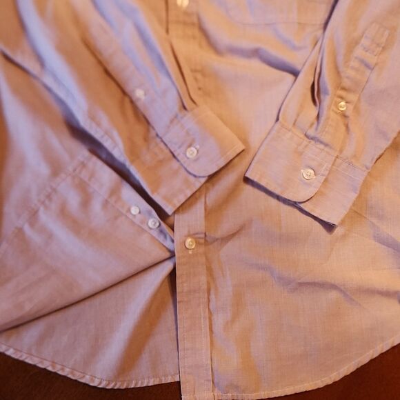 CHAPS Men's Easy Care Long Sleeve Button Down Shirt, Medium, Tan & White - Picture 8 of 8